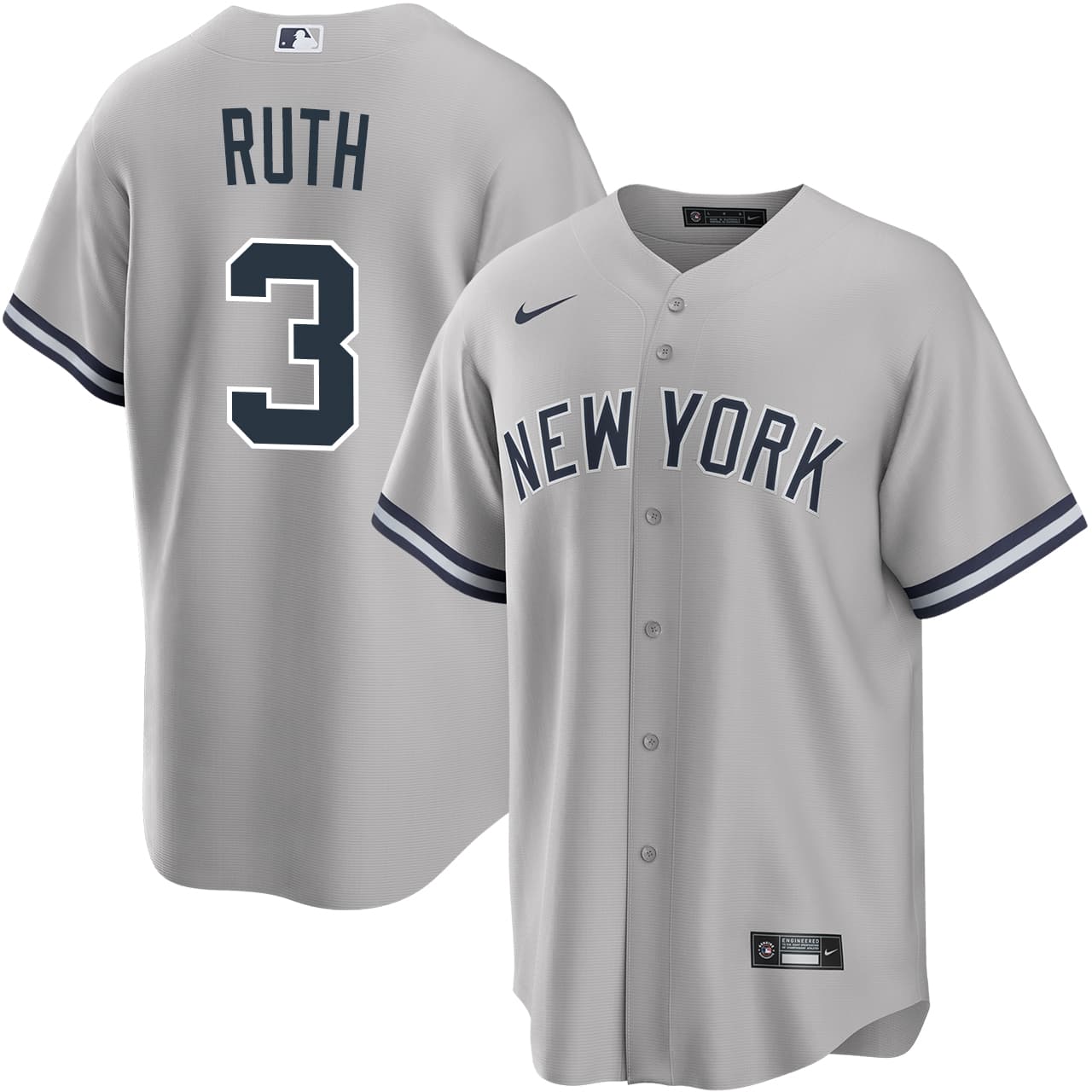 Men's New York Yankees NIKE® Babe Ruth Road Gray Jersey
