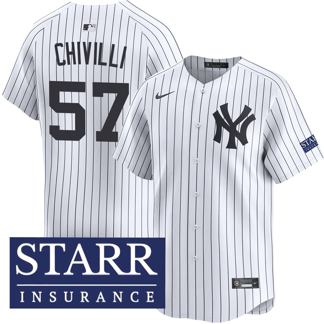 Men's New York Yankees NIKE® Angel Chivilli Home Limited Starr Patch Jersey