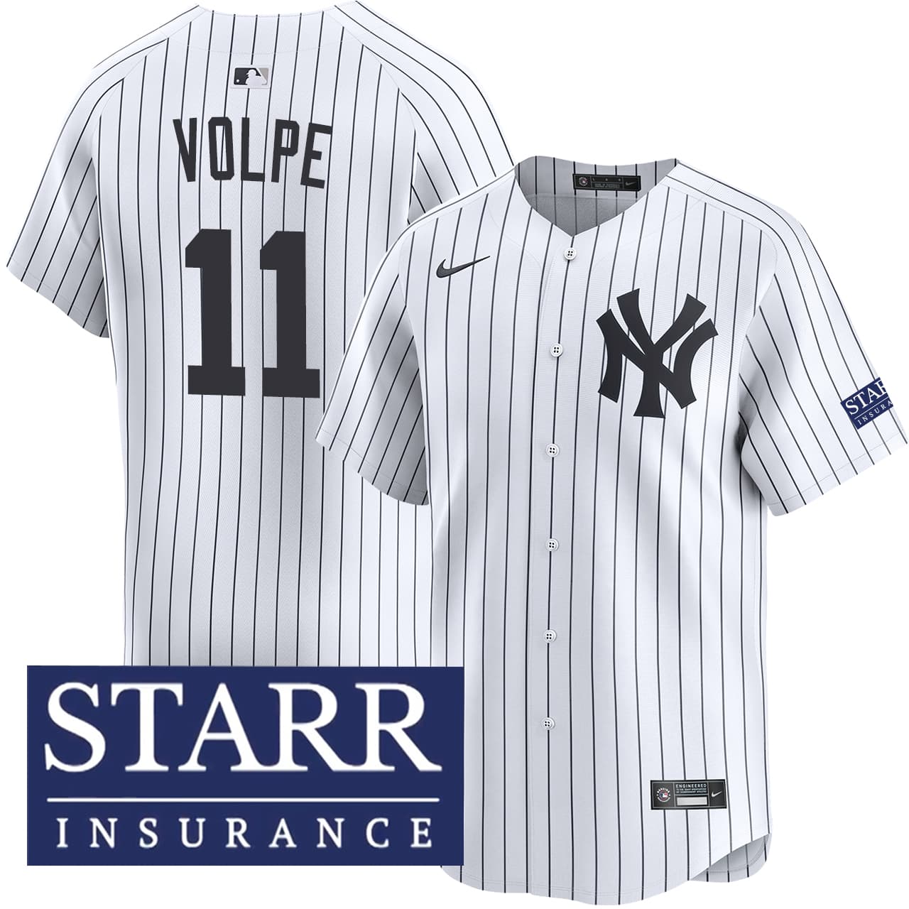 Men's New York Yankees NIKE® Anthony Volpe Home Limited Starr Patch Jersey