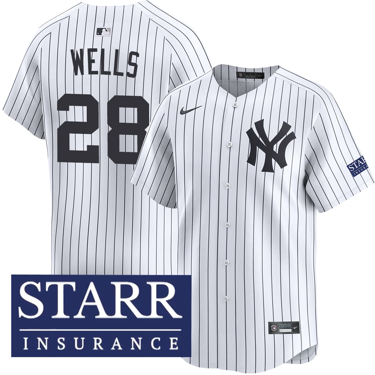 Men's New York Yankees NIKE® Austin Wells Home Limited Starr Patch Jersey
