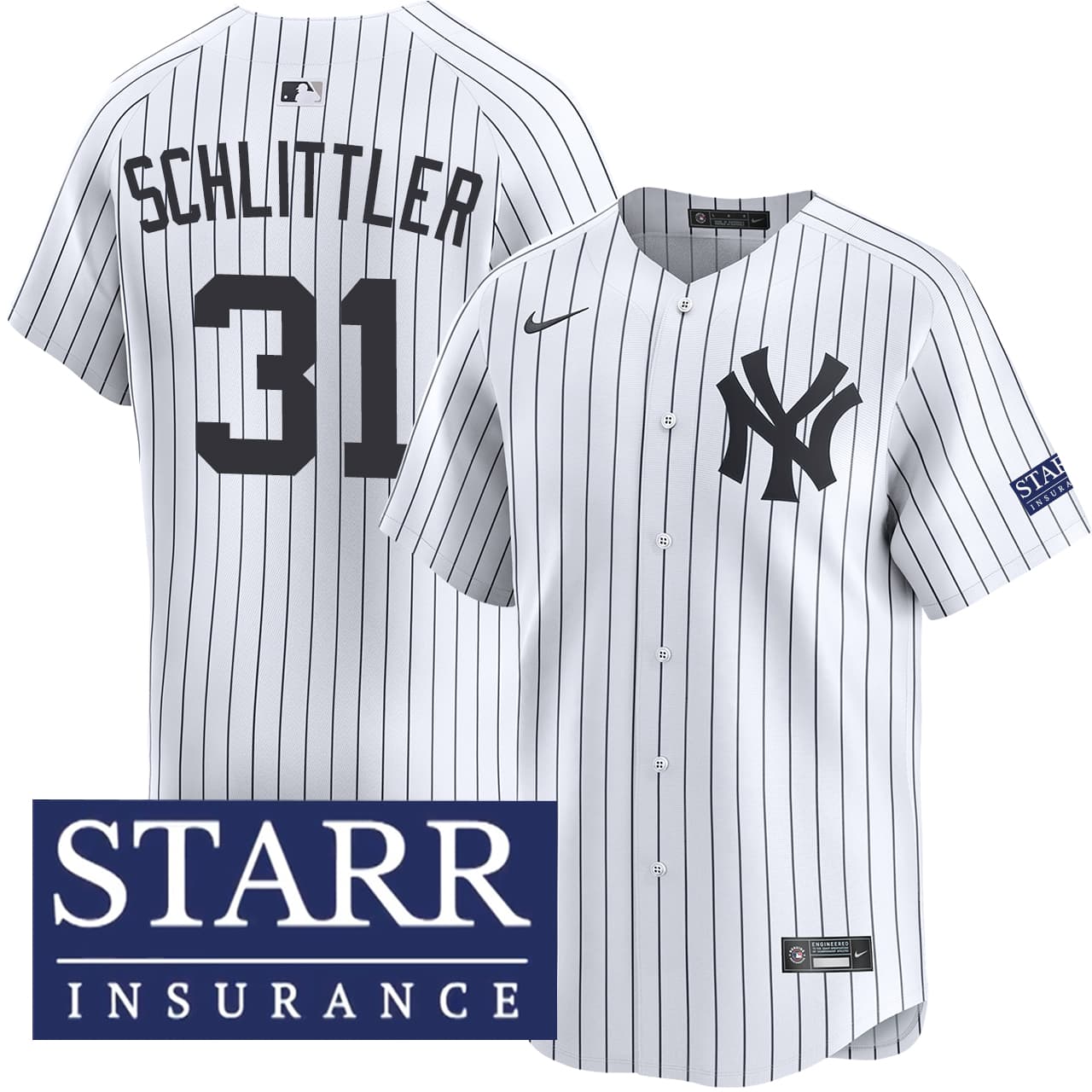 Men's New York Yankees NIKE® Cam Schlittler Home Limited Starr Patch Jersey