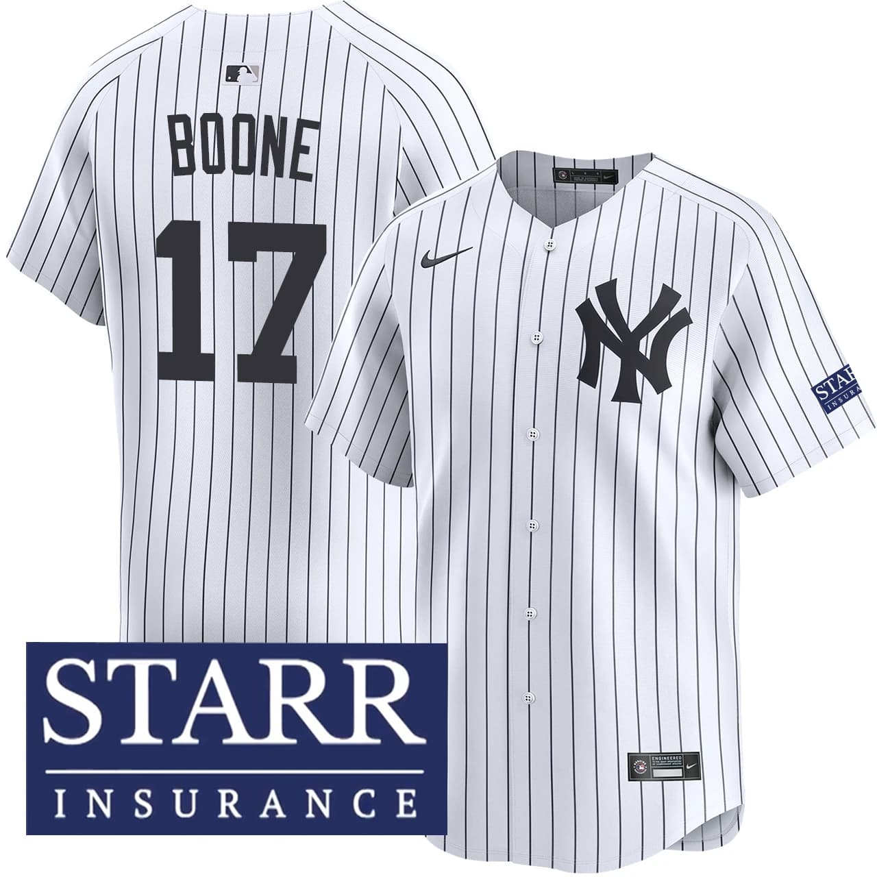 Men's New York Yankees NIKE® Aaron Boone Home Limited Starr Patch Jersey