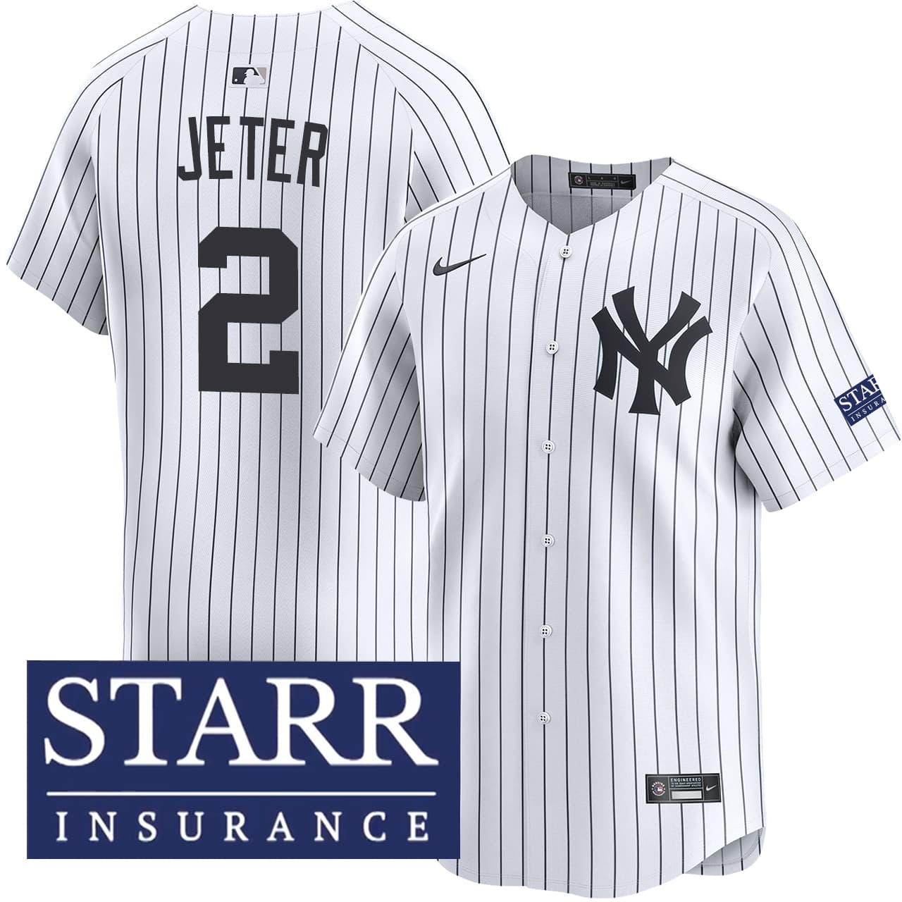 Men's New York Yankees NIKE® Derek Jeter Home Limited Starr Patch Jersey