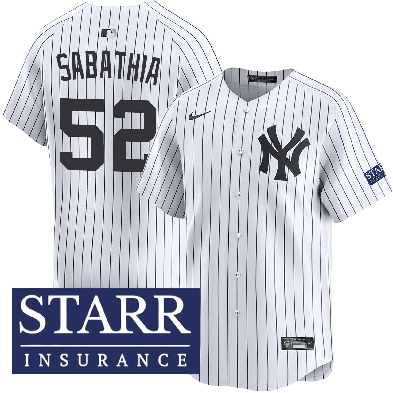 Men's New York Yankees NIKE® CC Sabathia Home Limited Starr Patch Jersey