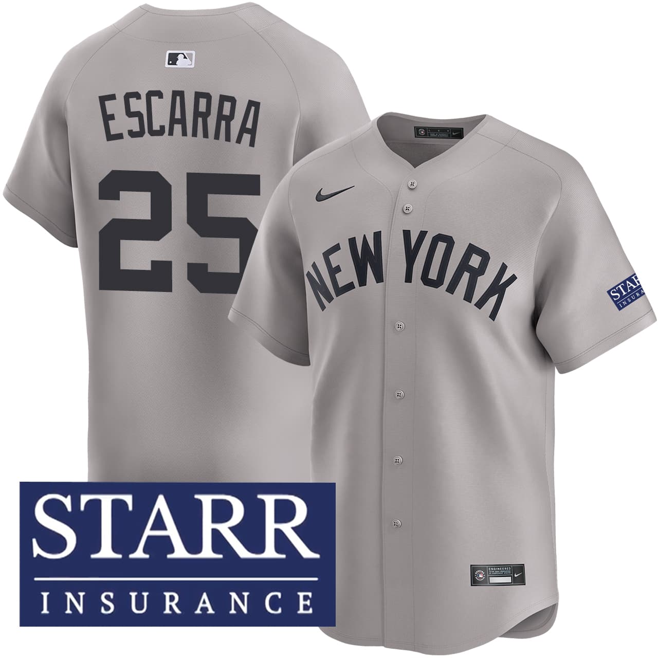 Men's New York Yankees NIKE® J.C. Escarra Road Limited Starr Patch Jersey