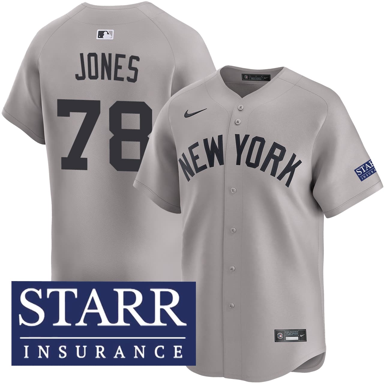 Men's New York Yankees NIKE® Spencer Jones Road Limited Starr Patch Jersey