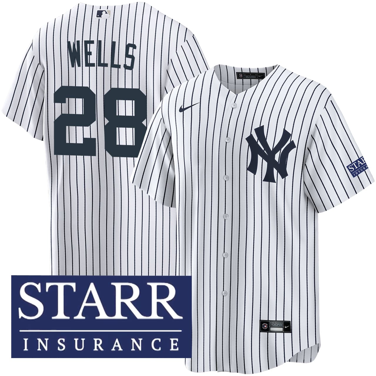 Men's New York Yankees NIKE® Austin Wells Home Starr Patch Jersey