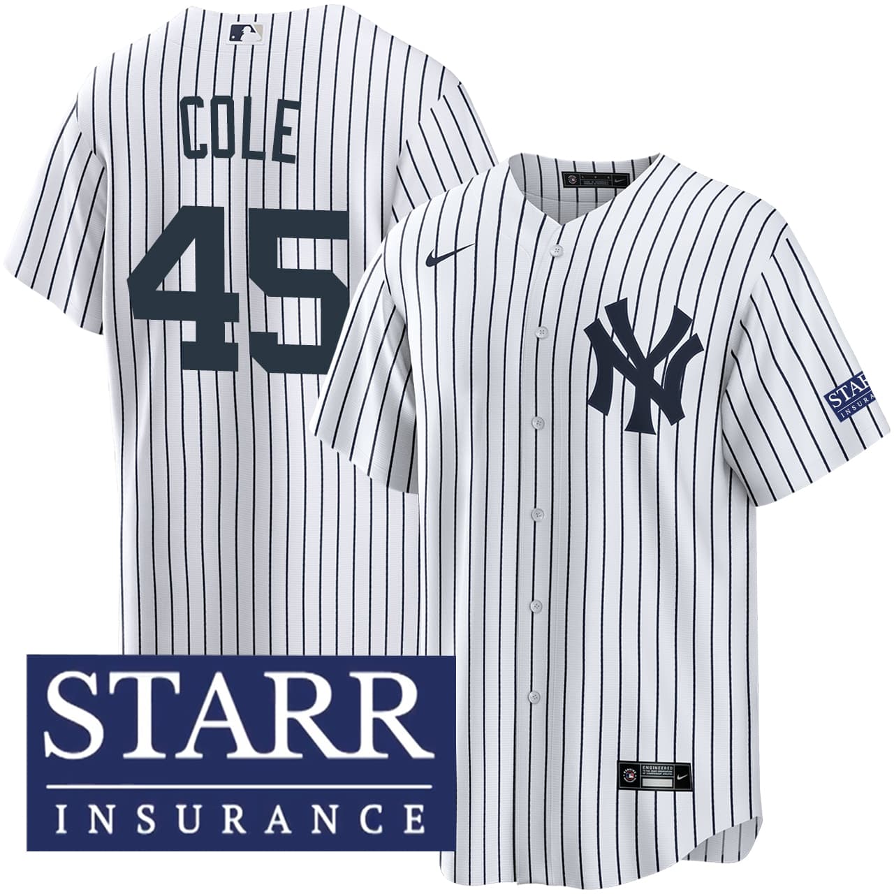 Men's New York Yankees NIKE® Gerrit Cole Home Starr Patch Jersey