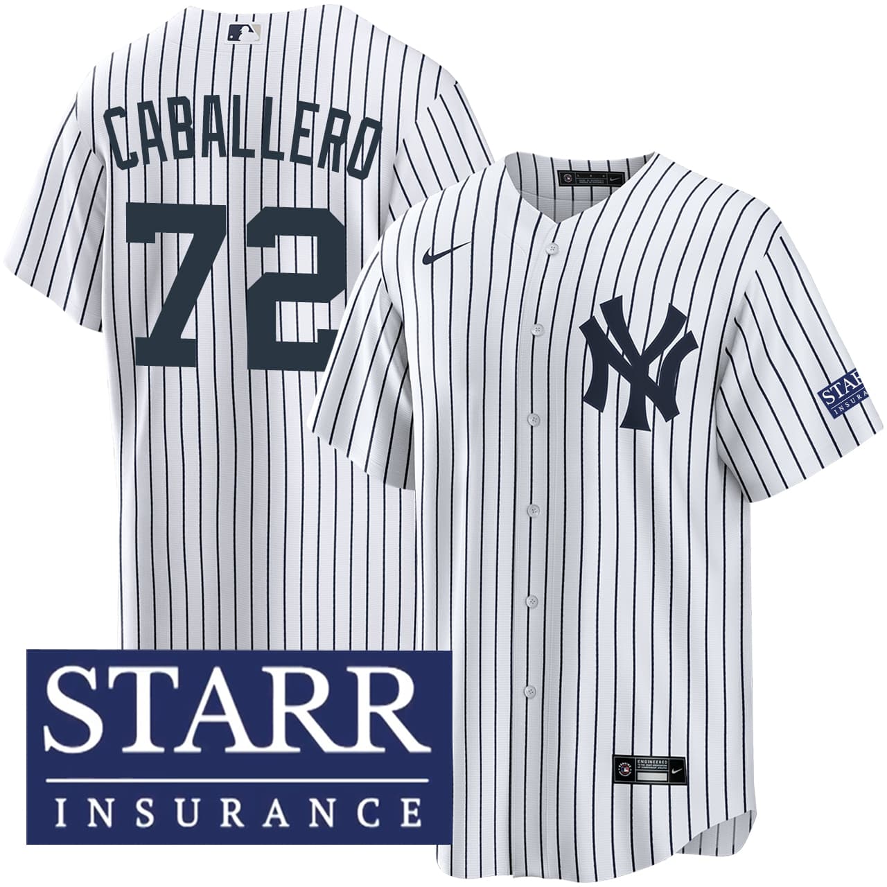 Men's New York Yankees NIKE® José Caballero Home Starr Patch Jersey
