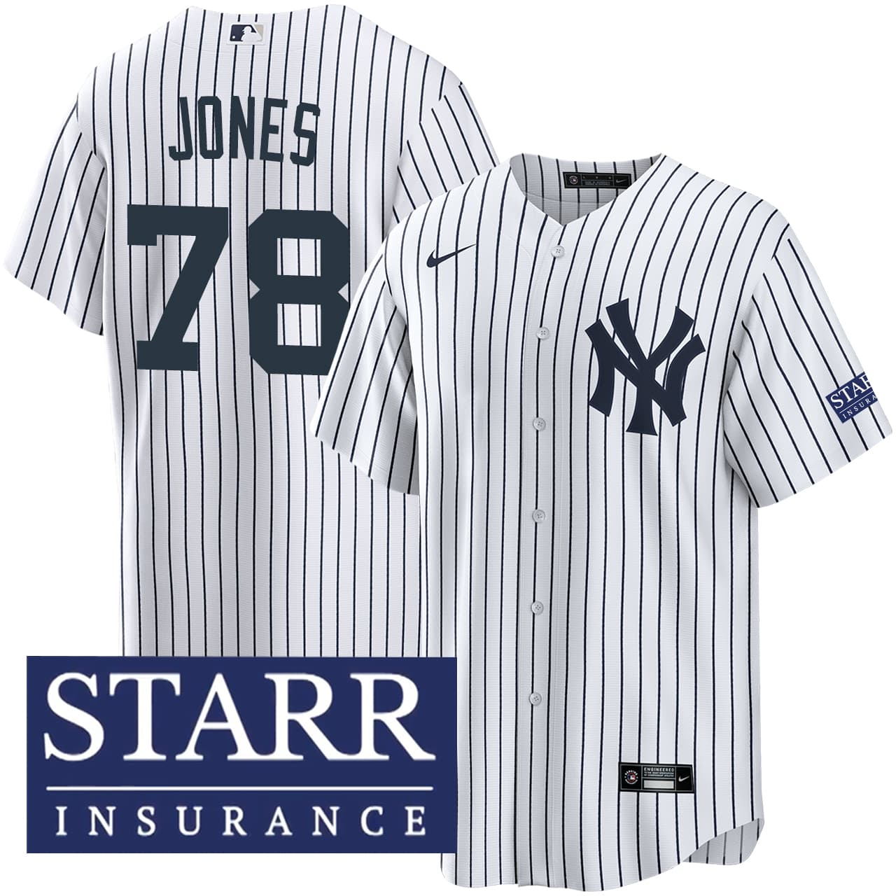 Men's New York Yankees NIKE® Spencer Jones Home Starr Patch Jersey