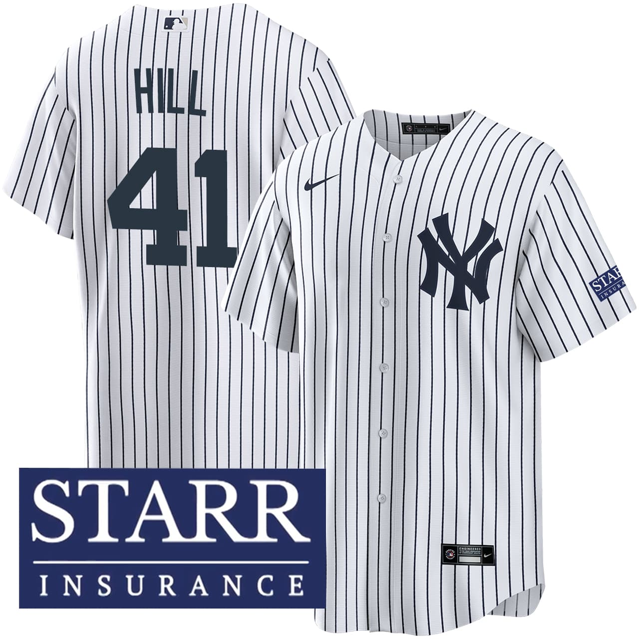 Men's New York Yankees NIKE® Tim Hill Home Starr Patch Jersey