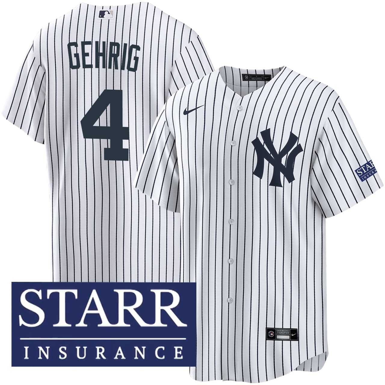 Men's New York Yankees NIKE® Lou Gehrig Home Starr Patch Jersey