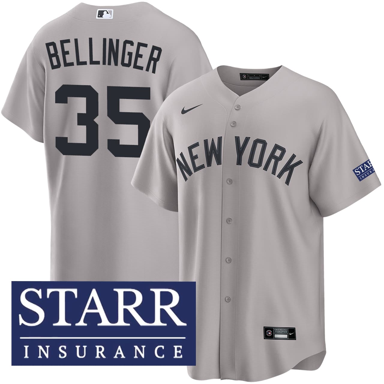 Men's New York Yankees NIKE® Cody Bellinger Road Starr Patch Jersey