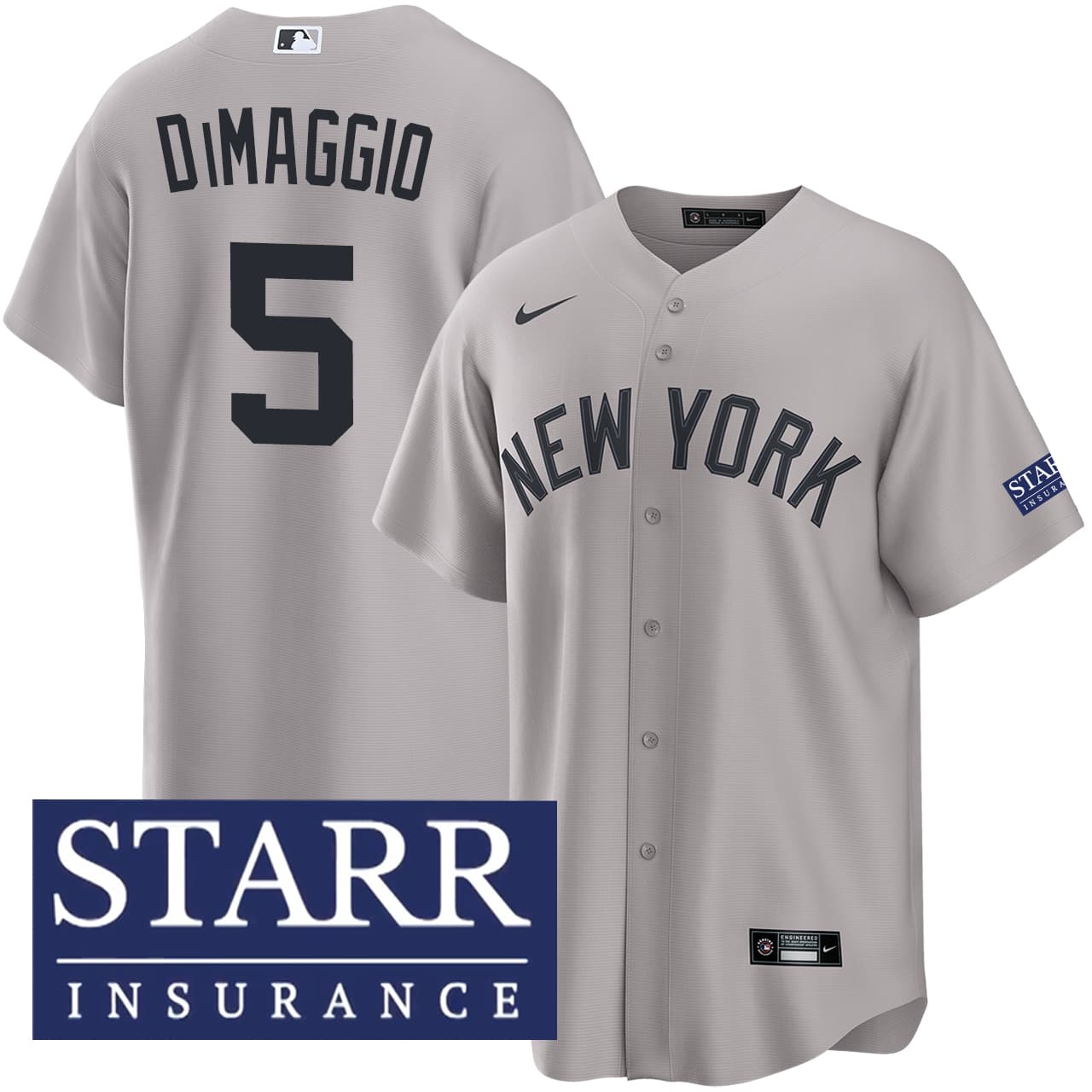 Men's New York Yankees NIKE® Joe DiMaggio Road Starr Patch Jersey