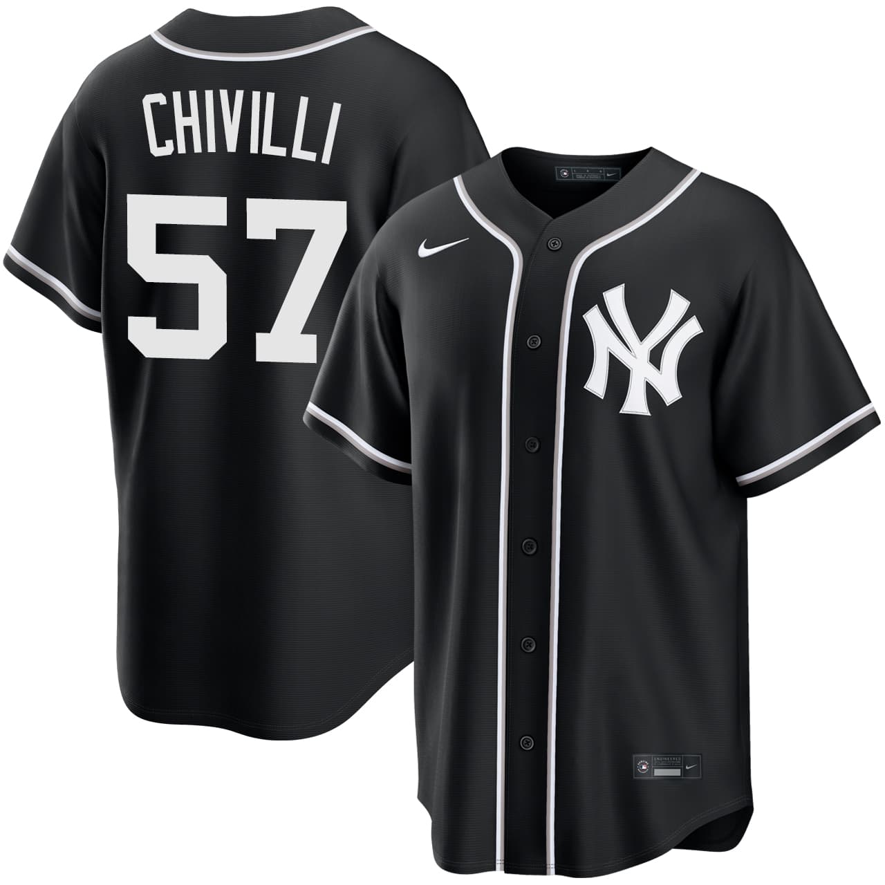Men's New York Yankees NIKE® Angel Chivilli Black Out Jersey