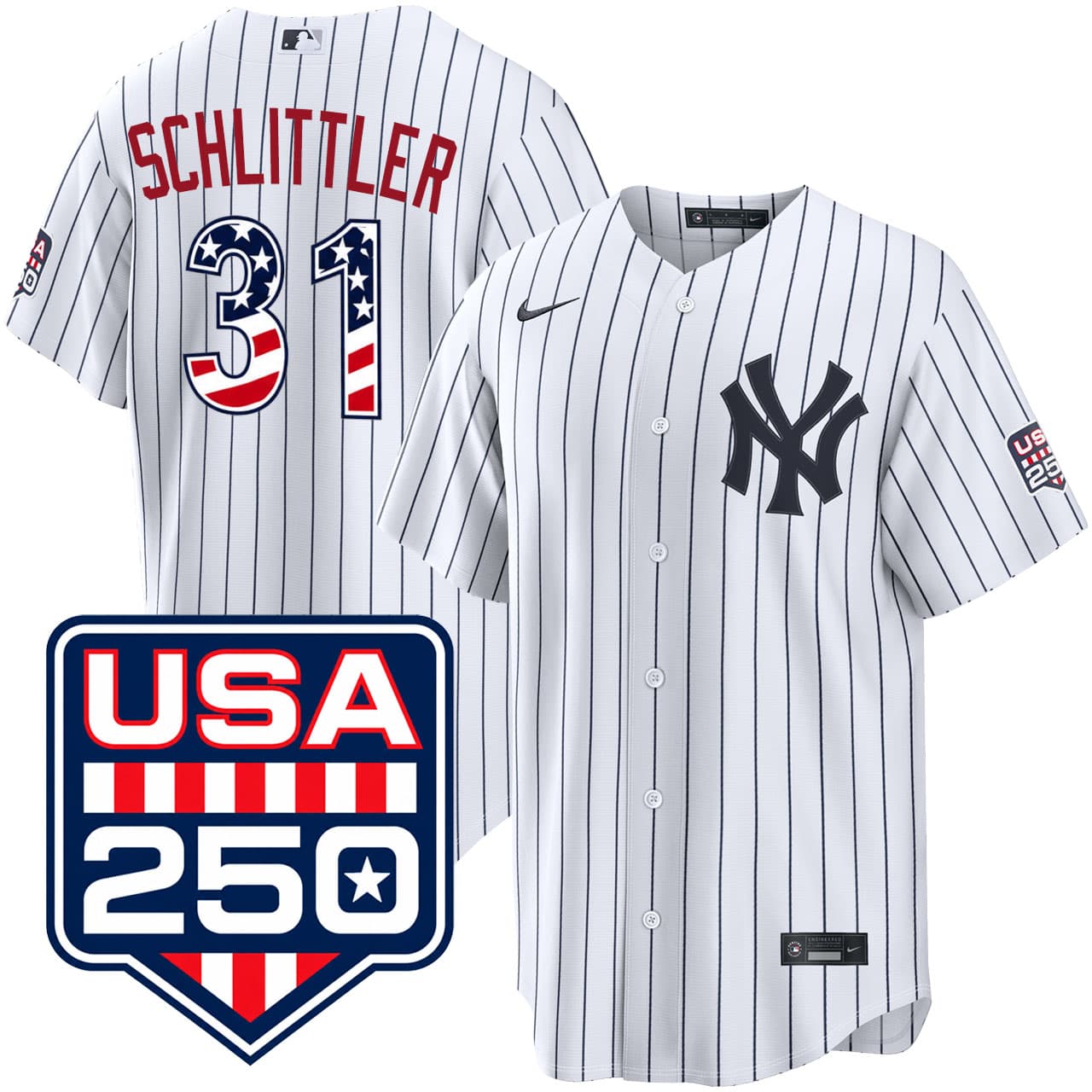 Men's New York Yankees Cam Schlittler NIKE® USA 250 Fourth of July Home Jersey