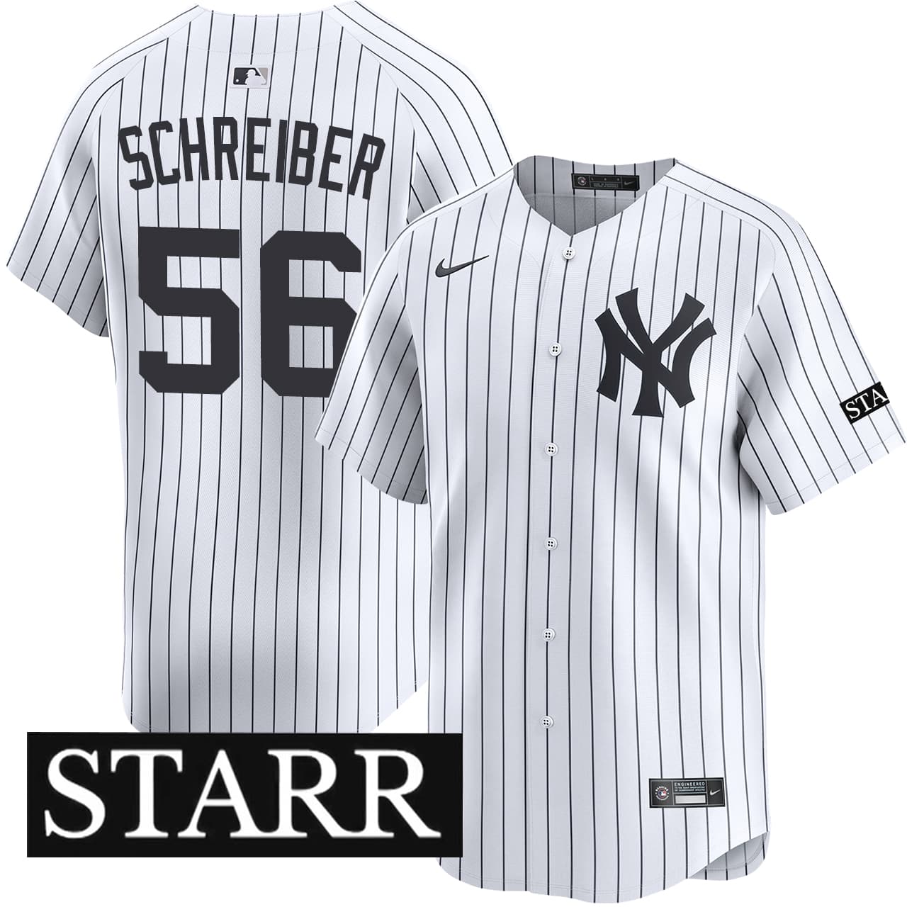 Men's New York Yankees NIKE® John Schreiber Home Limited Starr Patch Jersey