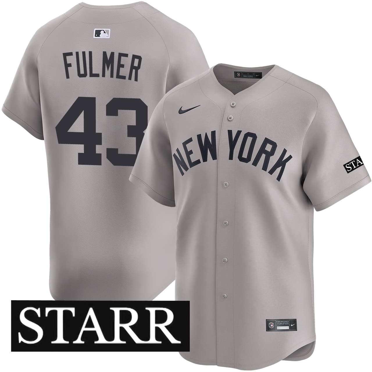 Men's New York Yankees NIKE® Michael Fulmer Road Limited Starr Patch Jersey
