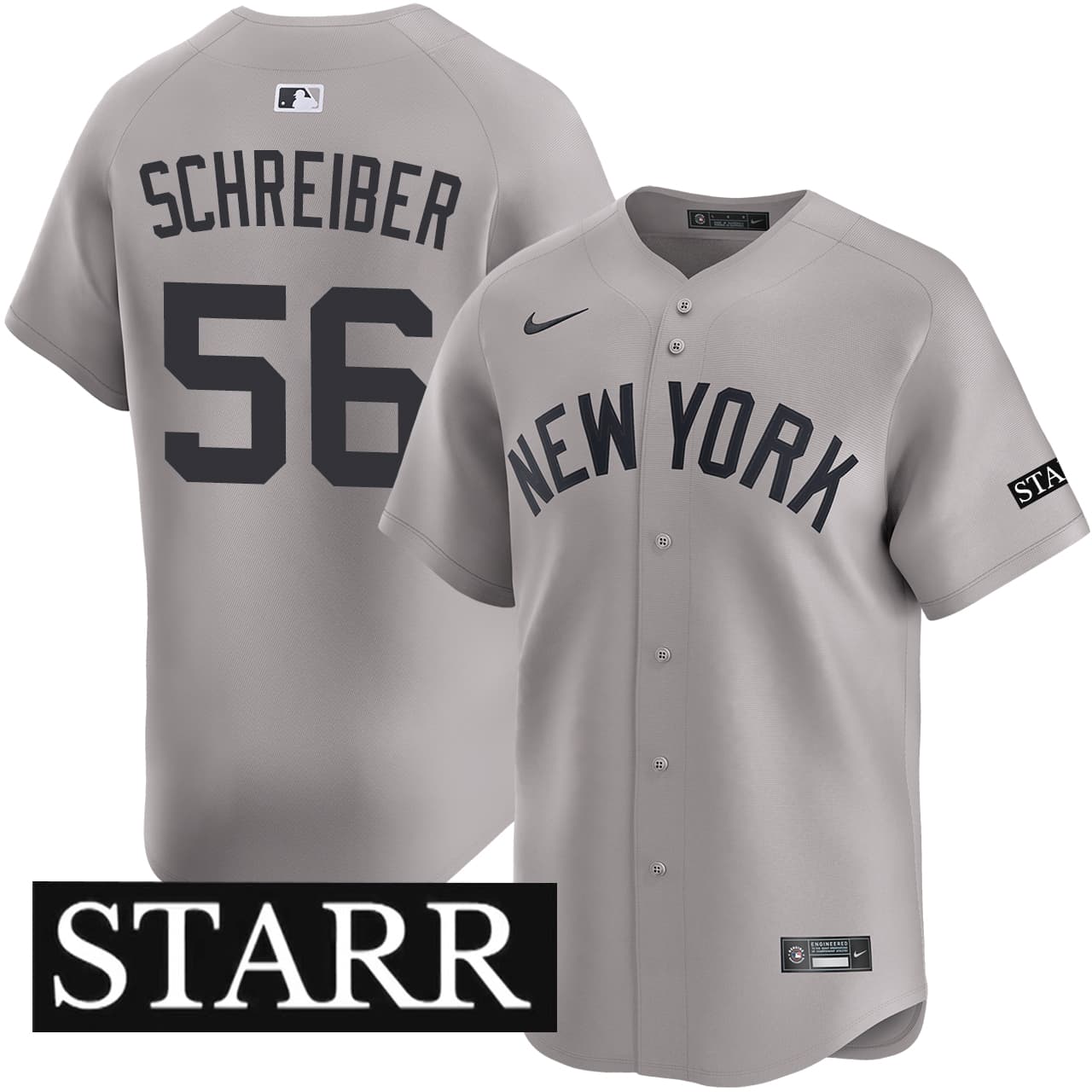 Men's New York Yankees NIKE® John Schreiber Road Limited Starr Patch Jersey