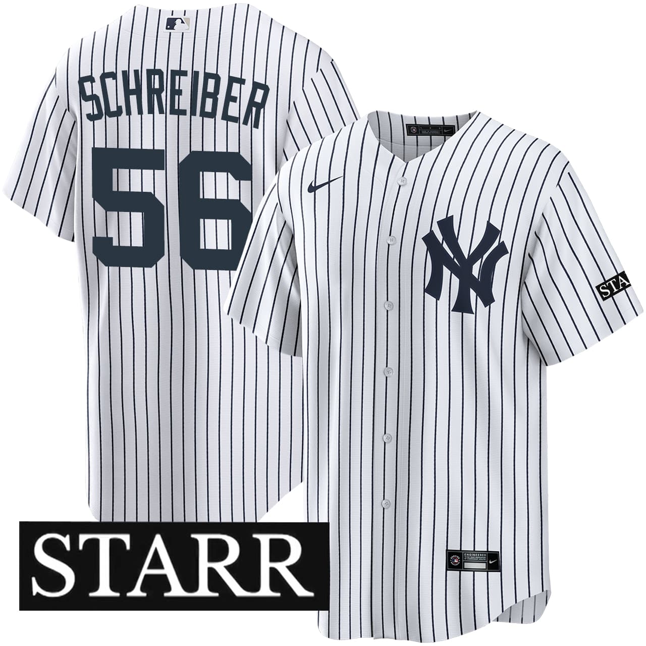 Men's New York Yankees NIKE® John Schreiber Home Starr Patch Jersey