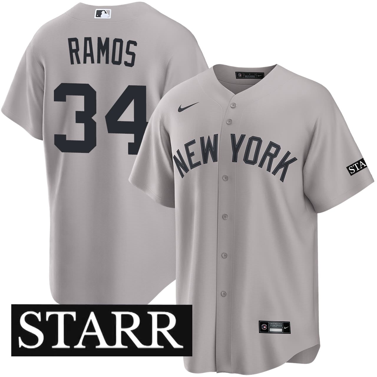 Men's New York Yankees NIKE® Heliot Ramos Road Starr Patch Jersey