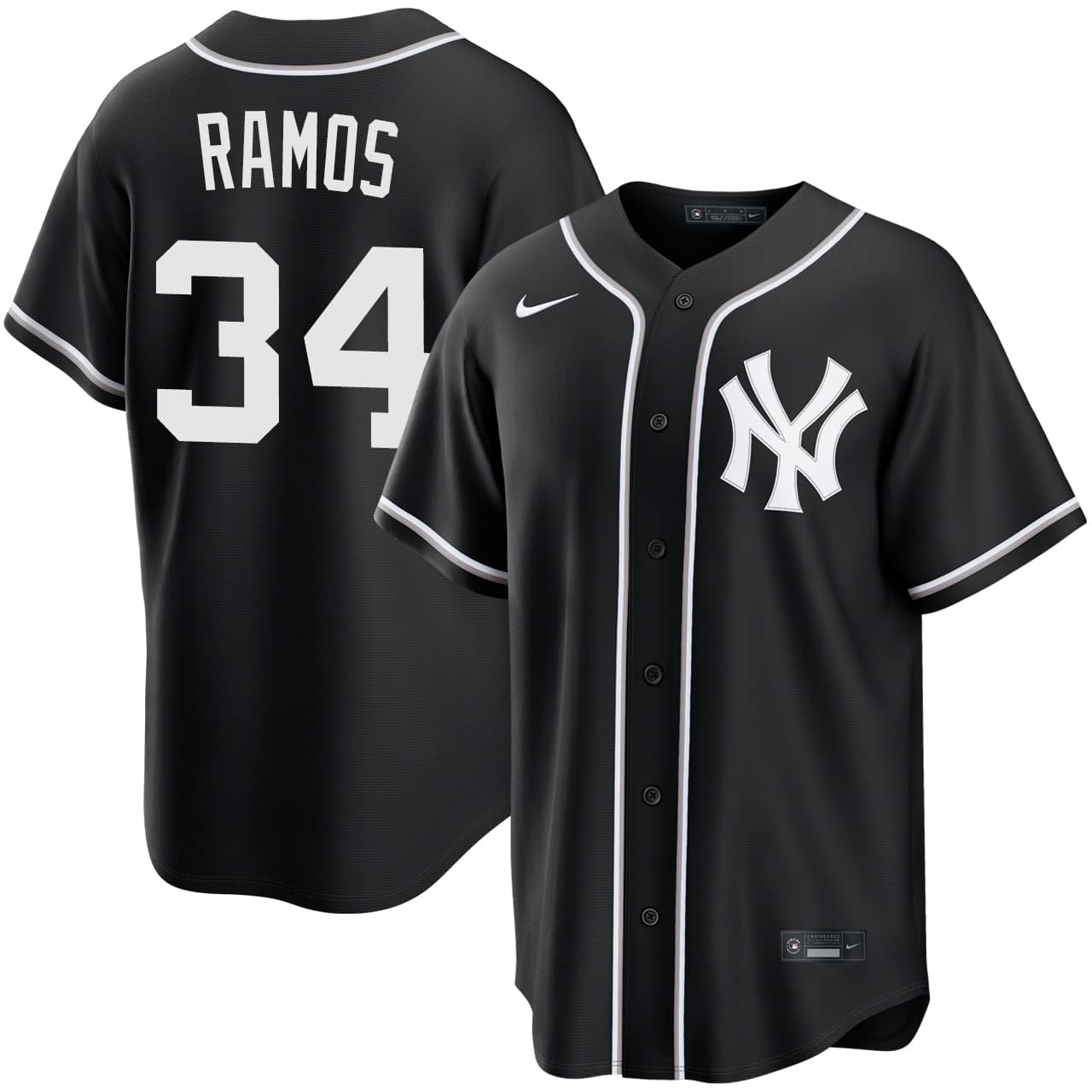 Men's New York Yankees NIKE® Heliot Ramos Black Out Jersey