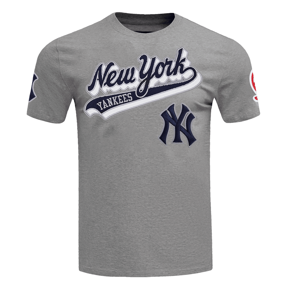 Men’s New York Yankees Gray Script Tail Tee by Pro Standard®