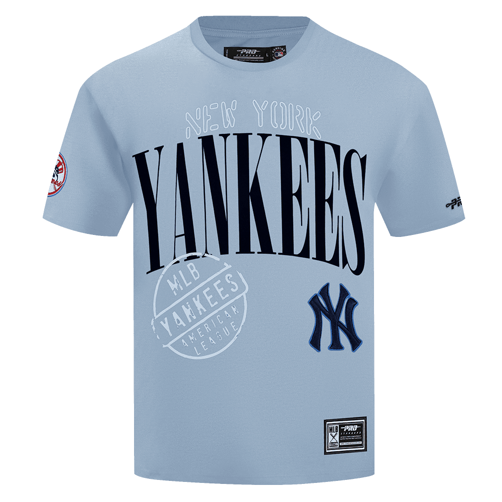 Men’s New York Yankees Dusty Blue Stamped Drop Shoulder Tee by Pro Standard®