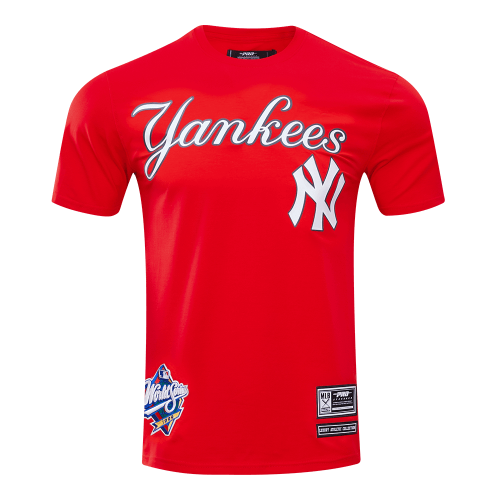 Men’s New York Yankees Red and Black Mesh Taping Tee by Pro Standard®