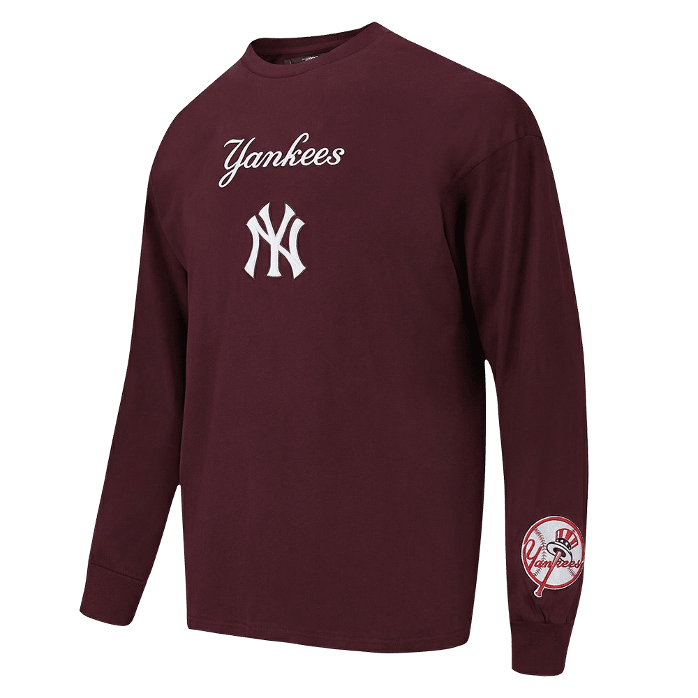 Men’s New York Yankees Wine Wingspan Long Sleeve Tee by Pro Standard®