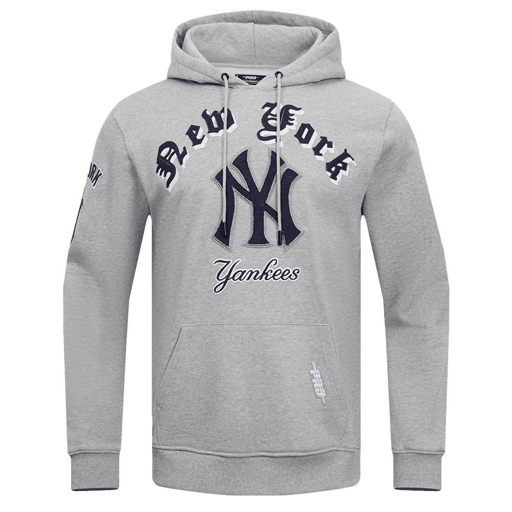 Men’s New York Yankees Heather Grey Old English Pullover Hoodie by Pro Standard®