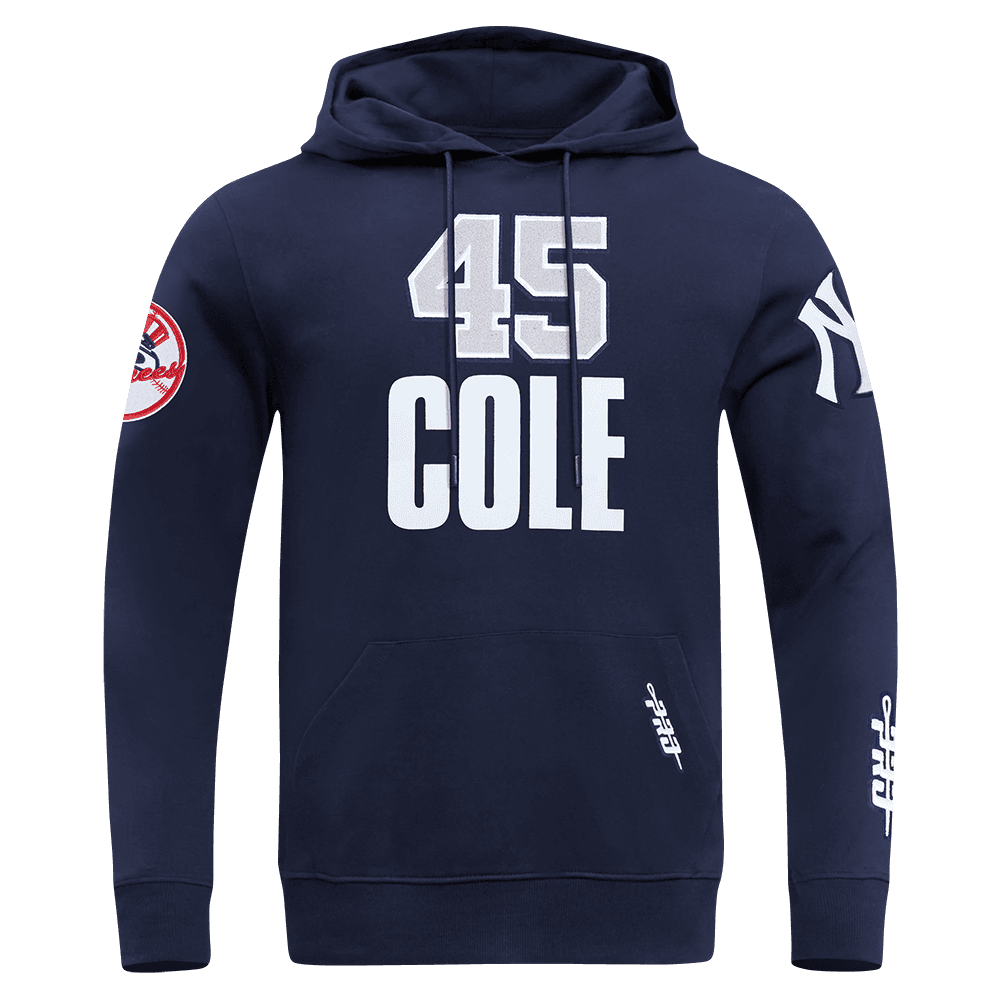 Men’s New York Yankees Gerrit Cole #45 Midnight Navy Classic Pullover Hoodie by Pro Standard®