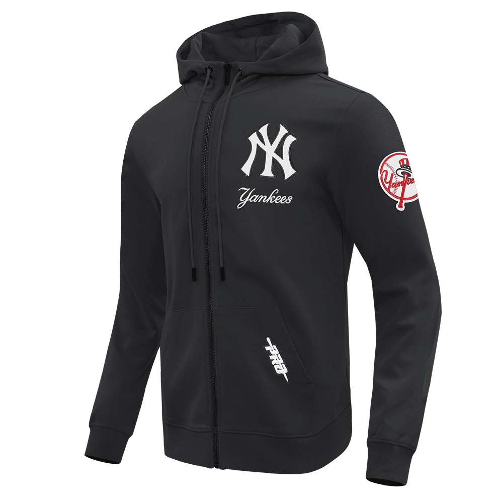 Men’s New York Yankees Black Classic Chenille Full Zip Hoodie by Pro Standard®