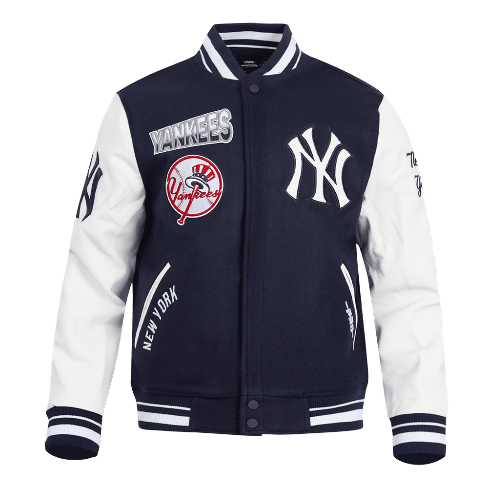 Men’s New York Yankees Midnight Navy and White Turn It Up Varsity Jacket by Pro Standard®
