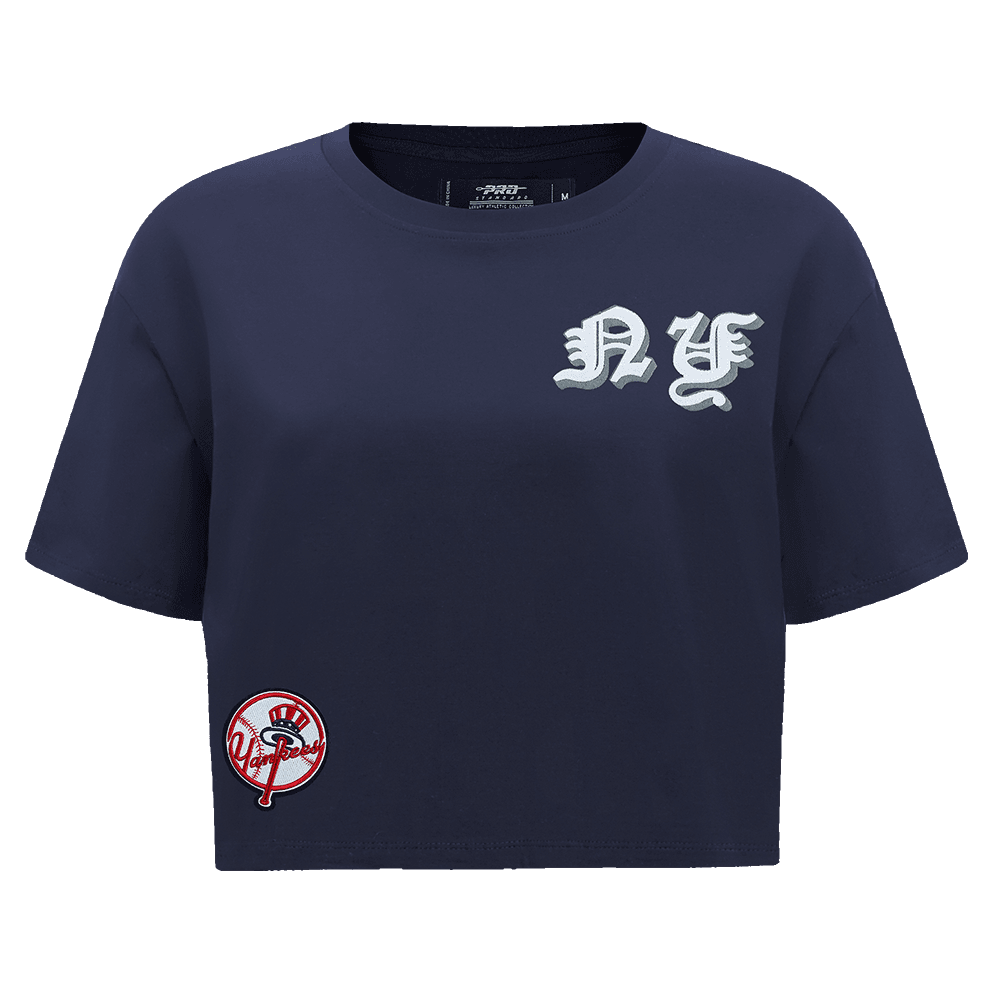 Women’s New York Yankees Midnight Navy Old English Boxy Tee by Pro Standard®