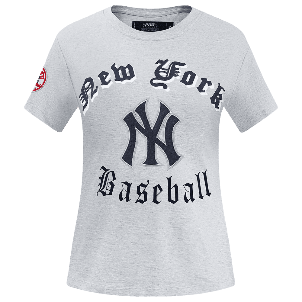 Women’s New York Yankees Heather Grey Old English Slim Tee by Pro Standard®