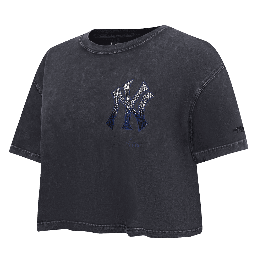 Women’s New York Yankees Washed Black Jewels Boxy Tee by Pro Standard®