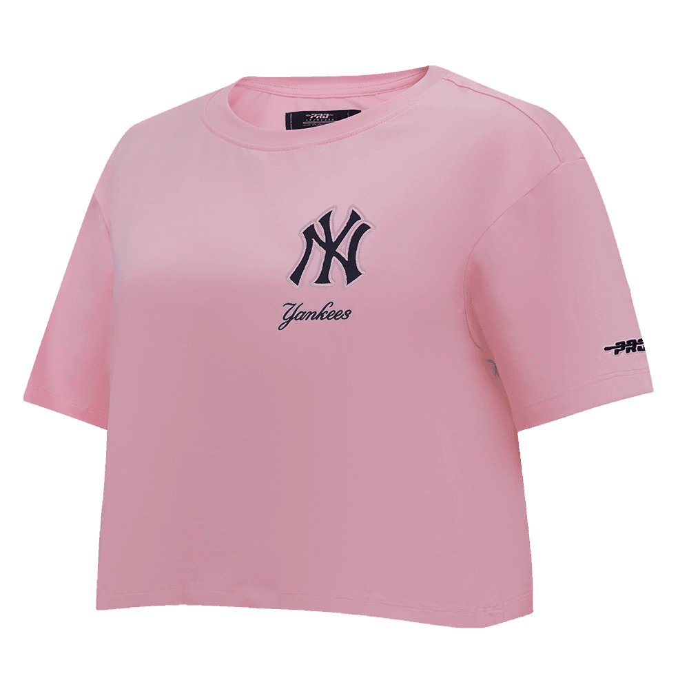Women’s New York Yankees Pink Classic Chenille Boxy Tee by Pro Standard®