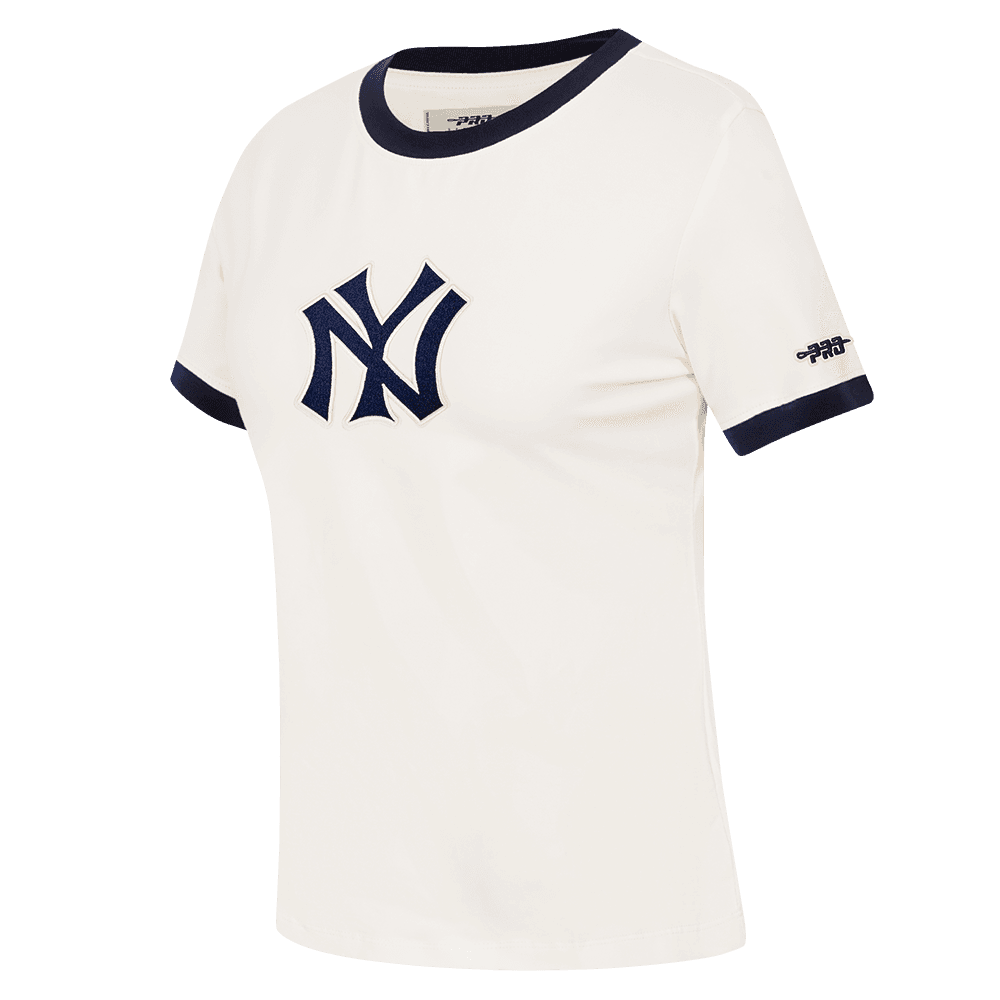 Women’s New York Yankees Eggshell and Midnight Navy Retro Classics Slim Tee by Pro Standard®
