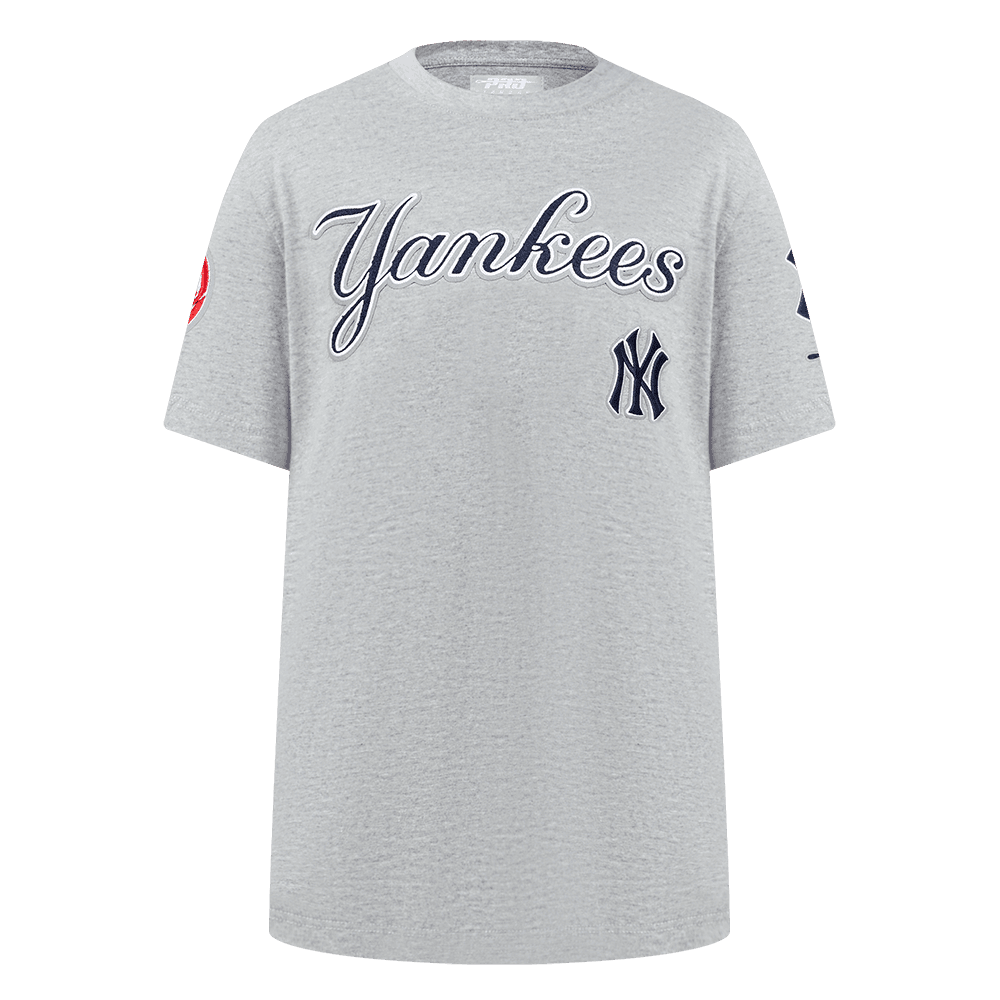 Boy’s New York Yankees Heather Grey Classic Chenille Big Boys Short Sleeve Tee by Pro Standard®