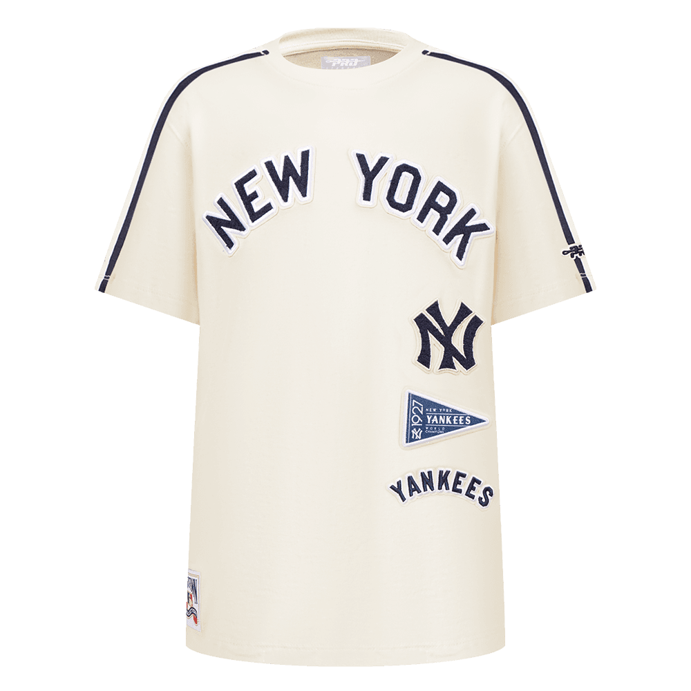 Boy’s New York Yankees Eggshell and Midnight Navy Retro Classics Big Boys Taping Tee by Pro Standard®