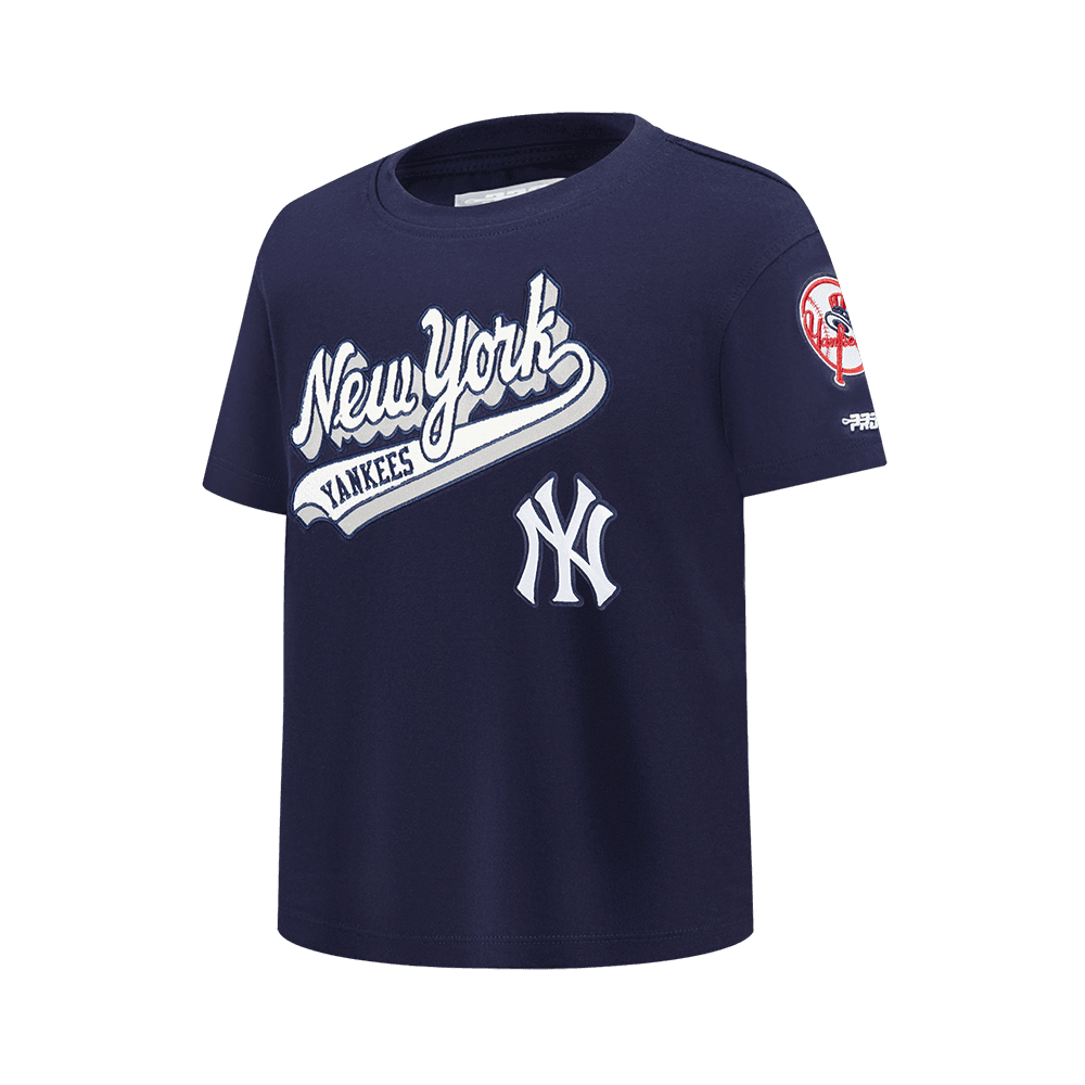 Boy’s New York Yankees Midnight Navy Script Tail Big Boys Short Sleeve Tee by Pro Standard®