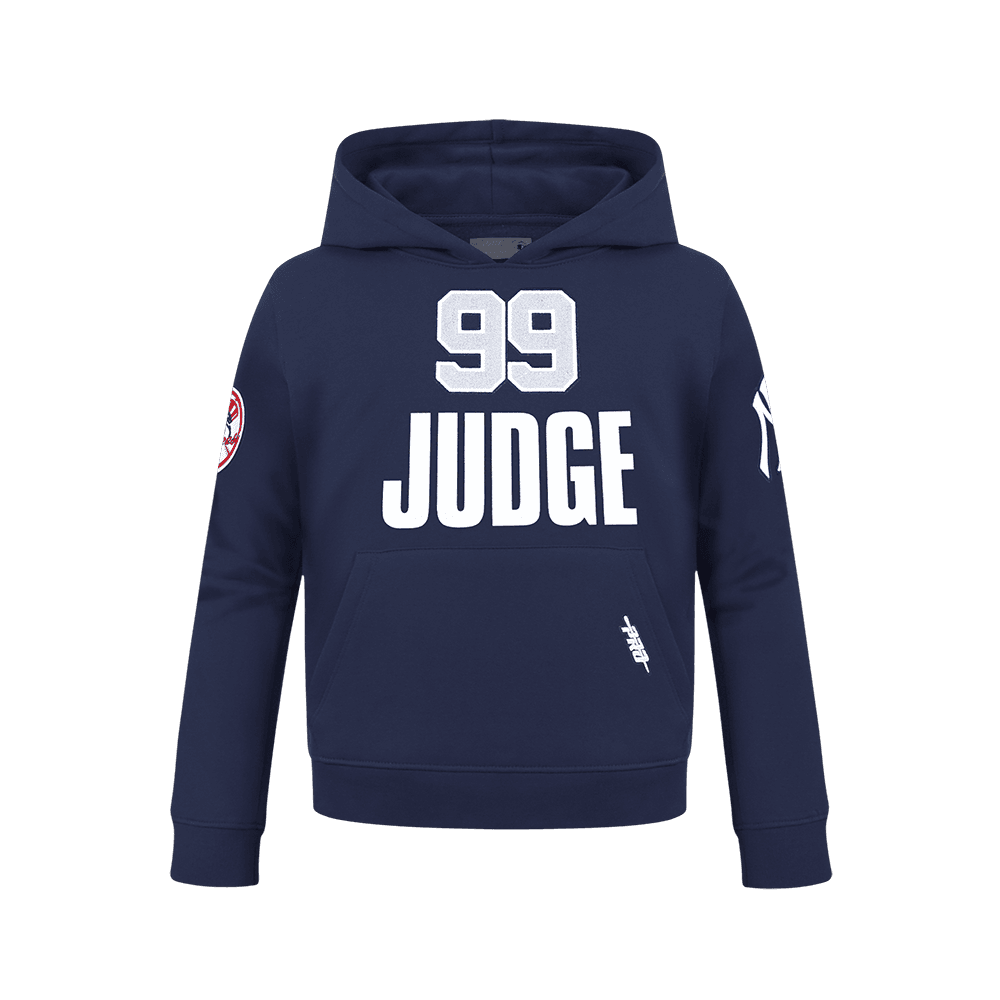 Boy’s New York Yankees Aaron Judge #99 Midnight Navy Classic Big Boys Pullover Hoodie by Pro Standard®