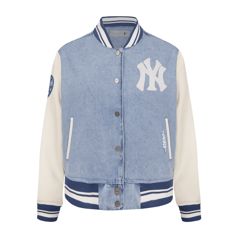Boy’s New York Yankees Denim and Linen Varsity Blues Big Boys Jackets by Pro Standard®