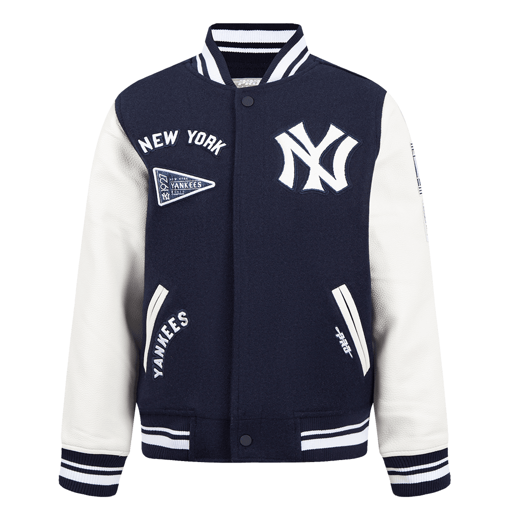 Boy’s New York Yankees Midnight Navy and White Retro Classics Big Boys Varsity Jacket by Pro Standard®