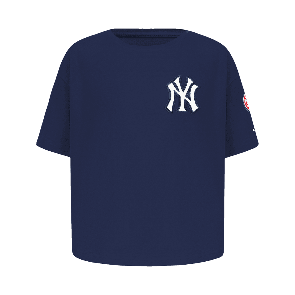 Girl’s New York Yankees Midnight Navy Classic Essentials Big Girls Short Sleeve Boxy Tee by Pro Standard®