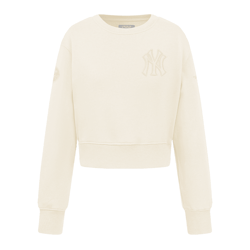 Girl’s New York Yankees Eggshell Neutral Big Girls Crewneck Sweatshirt by Pro Standard®