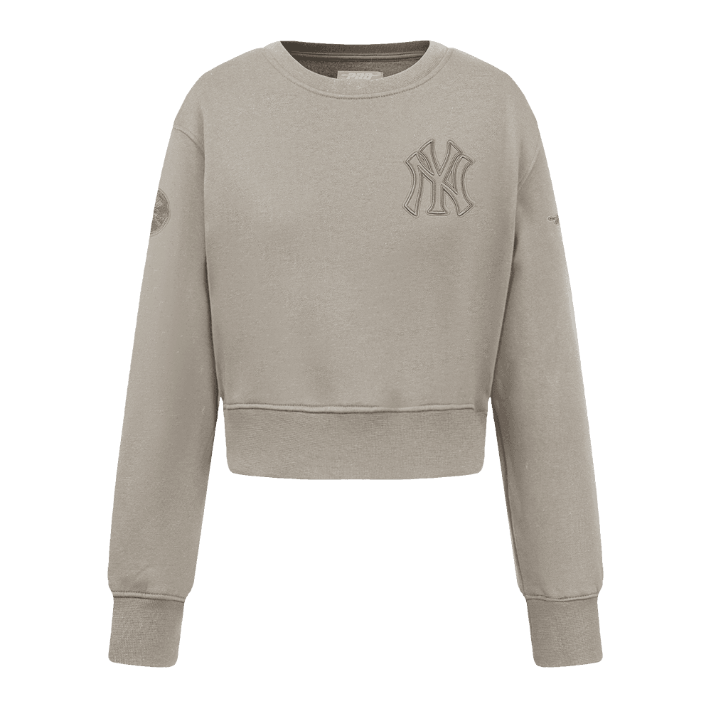 Girl’s New York Yankees Taupe Neutral Big Girls Crewneck Sweatshirt by Pro Standard®
