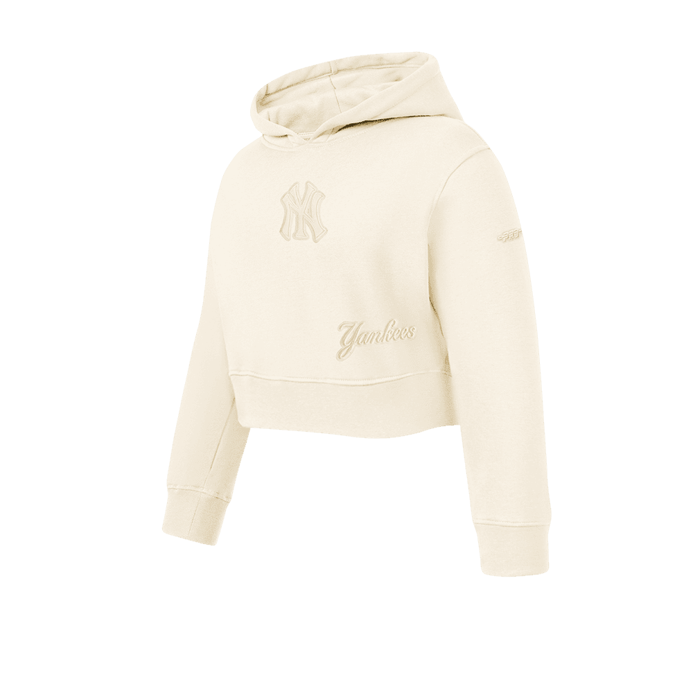 Girl’s New York Yankees Eggshell Neutral Big Girls Pullover Hoodie with Front Script by Pro Standard®