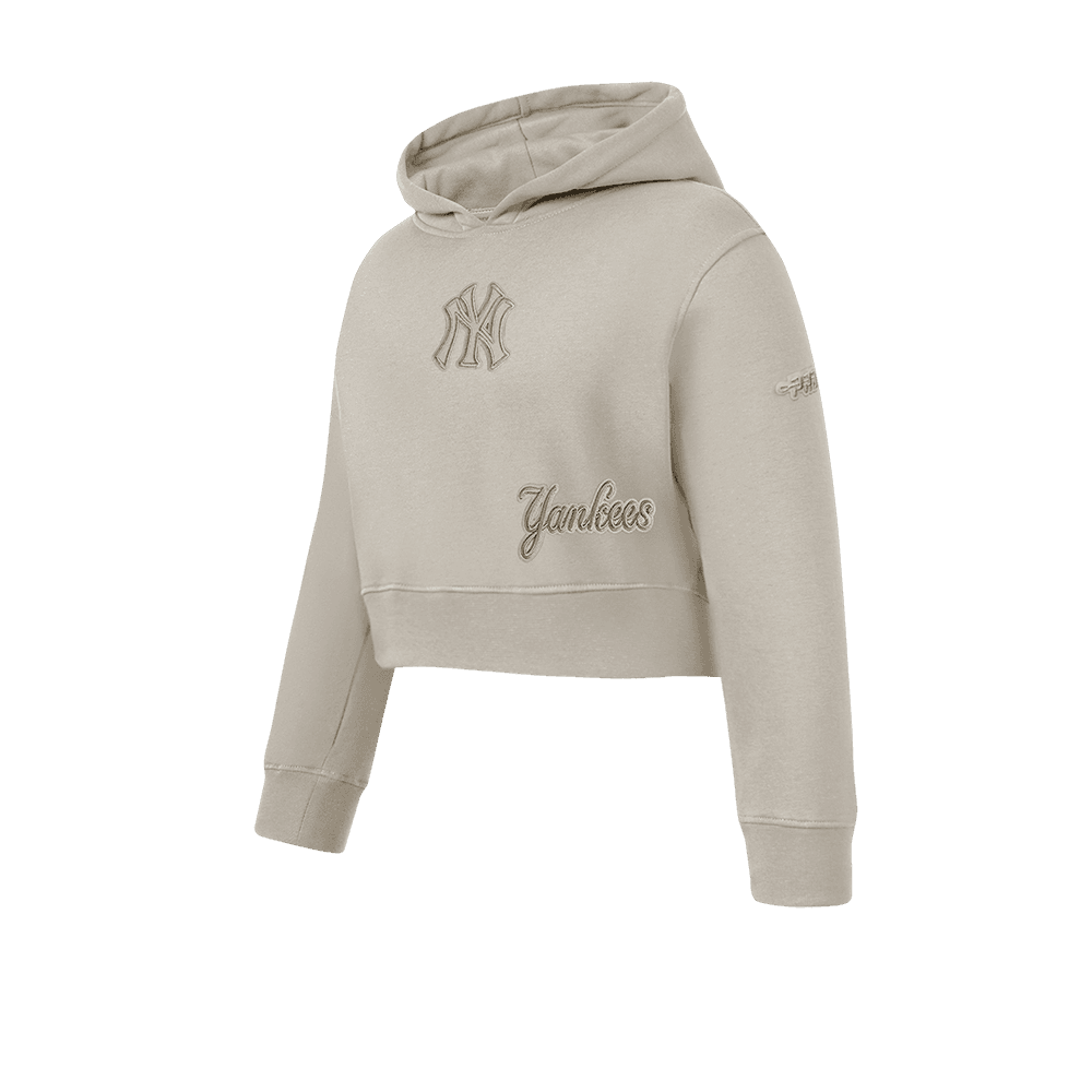 Girl’s New York Yankees Taupe Neutral Big Girls Pullover Hoodie with Front Script by Pro Standard®